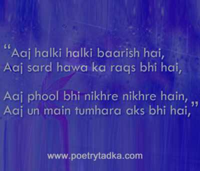 Aaj halki halki barish hai - from Barish Shayari