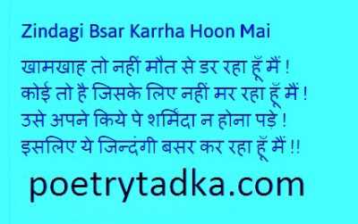 zindagi bsar karrha hoon mai