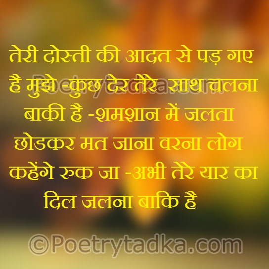 Teri dosti ki aadat si - from Friendship Shayari