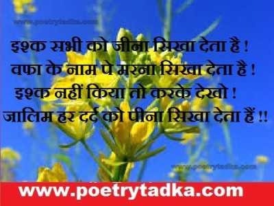 Ishq sabhi ko jenaa shikha deta hai - from Hindi Shayari हिंदी शायरी लिखा हुआ