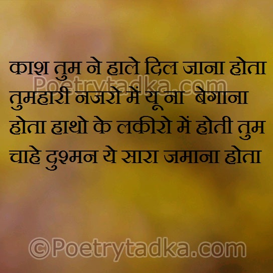 Kash tum ne hale dil jana hota - from Love Shayari in Hindi