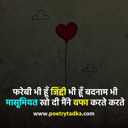 ziddi status in Hindi